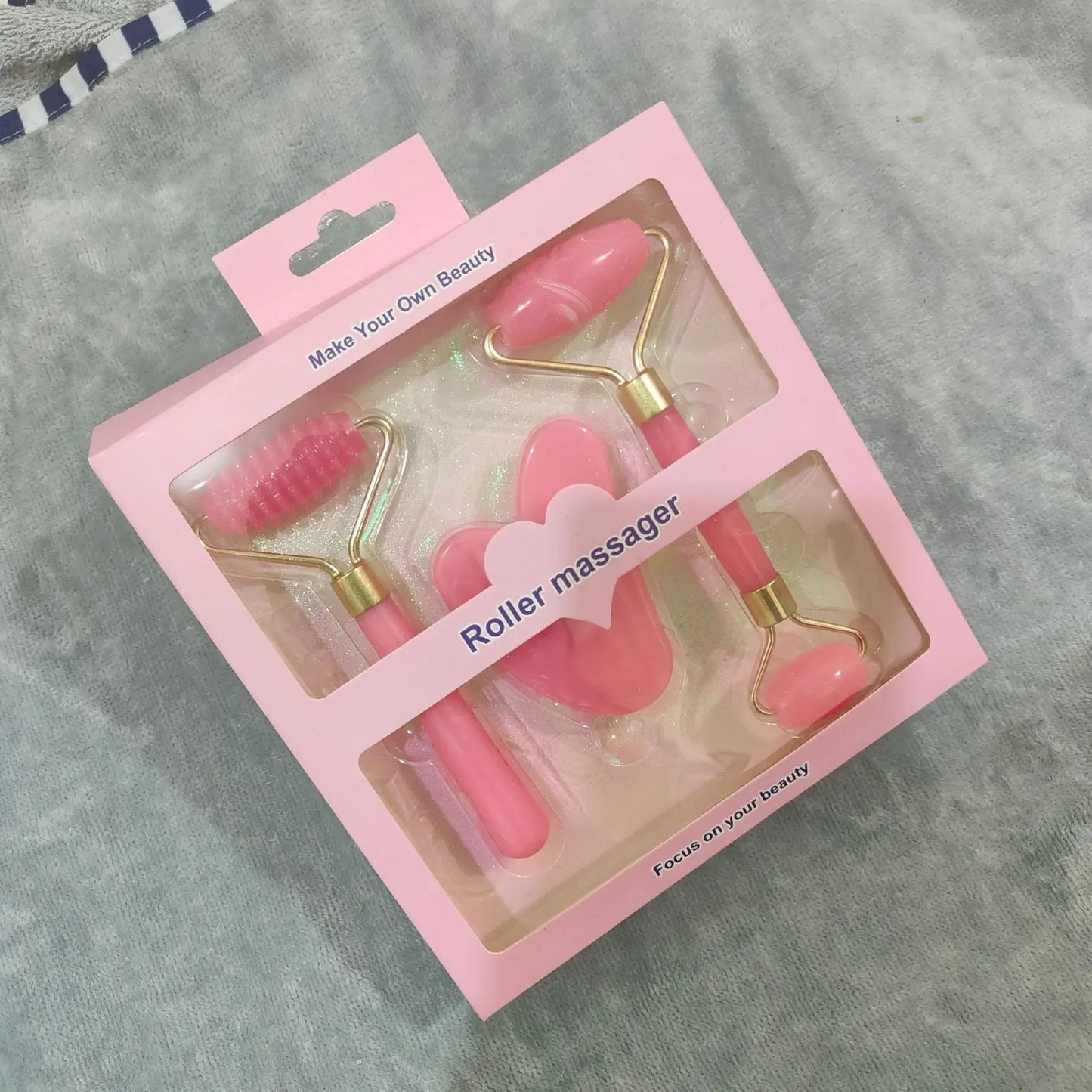 3pcs Resin Roller Massager Set – Face & Body Gua Sha Beauty Tool for Relaxation and Skin Care