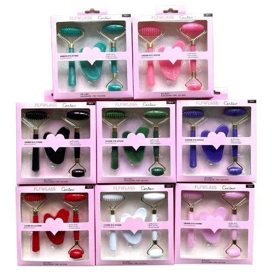 3pcs Resin Roller Massager Set – Face & Body Gua Sha Beauty Tool for Relaxation and Skin Care