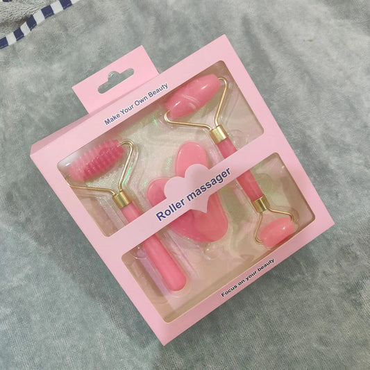 3pcs Resin Roller Massager Set – Face & Body Gua Sha Beauty Tool for Relaxation and Skin Care